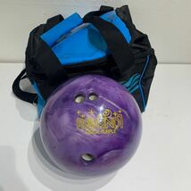 ボーリング　ボール　玉　ラウンドワン　ROUND1 紫　パープル　重さ約4.5kg レジャー　スポーツ　練習用　子供用？　ソフトケース付き_画像1