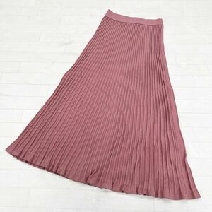 1304* Italy made SONIA RYKIEL Sonia Rykiel pants A line skirt knitted cloth Anne gola mixing long Pink Lady -s42