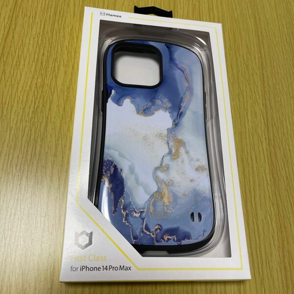 Hamee ハミー アイフェイス First Class Marble iPhone 14 Pro Max ケース クラウドブルー