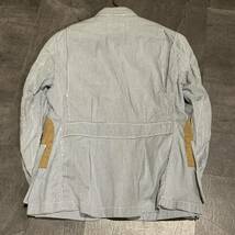 G ▼ 都会のカジュアルウェア '米国製' Engineered Garments エンジニアードガーメンツ USA製 異素材切り替え ストライプ ボタンシャツ S_画像3