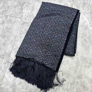 @ 良品 / 英国製 '高級感溢れる' ALFRED DUNHILL アルフレッドダンヒル SILK - CASHMERE ペイズリー柄 リバーシブル フリンジ マフラー 