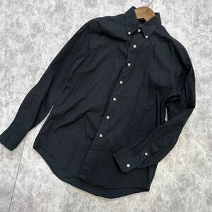 HH @ 古着 '人気 ポニー刺繍入り' Ralph Lauren ラルフローレン 長袖 COTTON ボタンダウン シャツ sizeS メンズ 紳士服 トップス BLACK