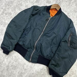 II @ 米国製 'リバーシブル仕様' Alpha industries アルファインダストリーズ NYLON フライトジャケット MA-1 ブルゾン sizeL 古着 USA製 