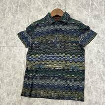 1円~ ＊ 美品 イタリア製 'ラグジュアリーウェア' MISSONI ミッソーニ 半袖 総柄 ニット ポロシャツ 48 レディース 高級婦人服 トップス_画像2