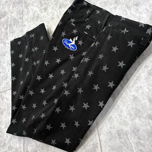 1円~ ＊ 22SS 国内正規品 '希少 入手困難' Supreme シュプリーム Chino Pant 星柄 チノパン / コットンパンツ W30 メンズ ボトムス 黒