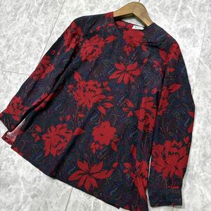 K ＊ 国内正規品 '高級感溢れる' PIERRE BALMAIN ピエールバルマン 長袖 花柄 総柄 シャツ / ブラウス size8-82 レディース トップス