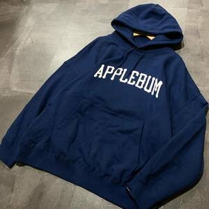 NN☆ 大きいサイズ!!'ビッグシルエット' APPLEBUM アップルバム 長袖 スウェット生地 プルオーバー パーカ size:XL メンズ フーディー 上着