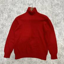 M @ 古着 '着心地抜群' UNITED COLORS OF BENETTON ベネトン 長袖 WOOL ニット タートルネック セーター size50 婦人服 トップス 赤系_画像2