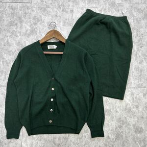 II @ 豪華 2点セット '着心地抜群' UNITED COLORS OF BENETTON ベネトン WOOL ニット カーディガン / スカート 上下 セットアップ 50 48