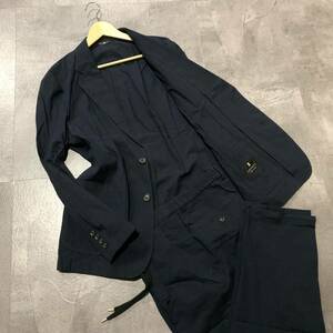 A ☆美品/ 高級ラグジュアリー服 '日本製' LANVIN COLLECTION ランバン 上下 セットアップ COTTON100% スーツ 紳士服 50/48 イージーパンツ