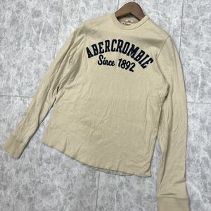 ZZ ＊ 古着 大きいサイズ '着心地抜群' Abercrombie&Fitch アバクロンビー&フィッチ 長袖 ロゴ刺繍 Tシャツ / カットソー XL メンズ 