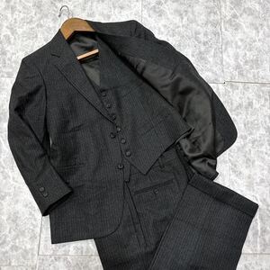 E ＊ 美品 日本製 '豪華 3ピース' BROOKS BROTHERS 346 ブルックスブラザーズ 高品質 WOOL混 ストライプ柄 スーツ 上下 セットアップ 94AB4