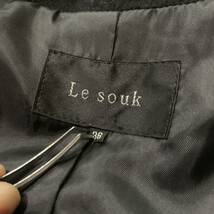 TT☆良品/ 30周年記念モデル!!'極上カシミヤ100%使用' LE SOUK ルスーク CASHMERE 比翼 スタンドカラーコート 腰巻ベルト size36 アウター_画像8