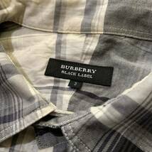 VV☆ 高級感溢れる!! '国内正規品' BURBERRY BLACK LABEL バーバリー 8分袖 コットン100% チェック柄 ボタンシャツ size:3 トップス 紳士服_画像7