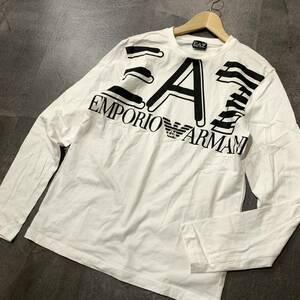 W☆ 人気モデル!! 'ロゴプリントデザイン' EA7 エンポリオアルマーニ EMPORIO ARMANI 長袖 ロングスリーブ Tシャツ size:M メンズ トップス