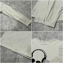 1円~ ＊ 国内正規品 '高級紳士服' lucien pellat-finet ルシアンペラフィネ 長袖 スワロフスキー ヘッドホン スカル 髑髏 Tシャツ XXL _画像8