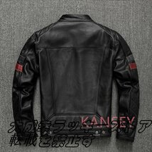 レザージャケット メンズ ハレージャケット　バイクジャケット　秋冬　ライダース 高級牛革　本革革ジャン S～5XL　黒_画像3