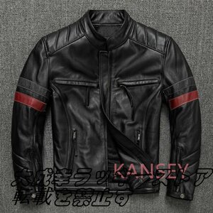 レザージャケット メンズ ハレージャケット　バイクジャケット　秋冬　ライダース 高級牛革　本革革ジャン S～5XL　黒