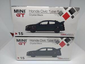 ☆即決送料無料☆ MINIGT 1/64 Honda Civic Type R Crystal Black 右ハンドル＆左ハンドル　2台セット