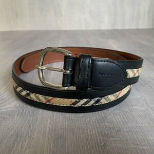 Burberry Nova Check Black Leather Belt ノバチェック ブラックレザー ベルト