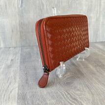 Bottega Veneta Intrecciato Leather Long Wallet Reddish brown イントレチャート レザー 長財布 赤茶色 ロングウォレット_画像9