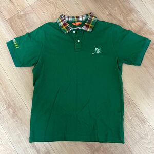 ビームスゴルフ ポロシャツ プルオーバー 衿チェック 半袖 M 緑