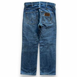 Wrangler ラングラー W0382 ストレート デニム パンツ 革パッチ ジーンズ ジーパン ジッパーフライ アメカジ 古着 31 インディゴブルー