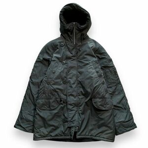 ALPHA INDUSTRIES アルファインダストリーズ N-3B フード 中綿 フライト ジャケット コート 20035-76 ミリタリー アウター L グレー系