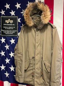 ★ALPHA INDUSTRIES×JOURNAL STANDARD★M-51モッズコート★ボアライナー・ラクーンファー着脱可★ミリタリー★アウター★カーキ★Sサイズ