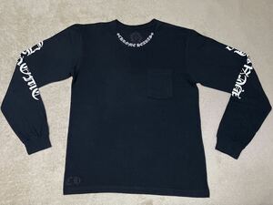 クロムハーツ ネックロゴ アームロゴ 長袖 Tシャツ サイズL ブラック CHROME HEARTS Neck Logo T-SHIRT L/S Tee black 黒 半袖 ロンT 黒