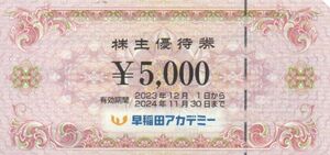 早稲田アカデミー 株主優待券 10000円分 有効期限：2024年11月30日 普通郵便・ミニレター対応可