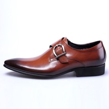 新作オックスフォードシューズ メンズシューズ レザーシューズ 革靴 PU革 ロングノーズ 紳士靴 ビジネスシューズ ブラウン 24.5cm~29cm_画像7
