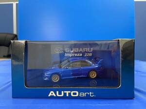 T-021 希少 AUTOart 1-43 SUBARU IMPREZA 22B Metallic Blue オートアート スバル インプレッサ ブルー ミニカー モデルカー 旧車 国産名車