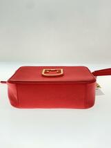 FURLA◆ショルダーバッグ/レザー/RED/無地_画像4