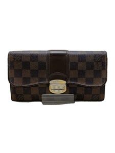 LOUIS VUITTON◆ポルト・フォイユ・システィナ_ダミエ・エベヌ_BRW/PVC/BRW/レディース