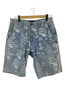 STUSSY◆ショートパンツ/32/コットン/BLU/総柄/RN94974