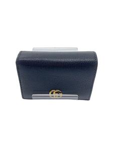 GUCCI◆カードケース_GGマーモント/レザー/BLK/レディース