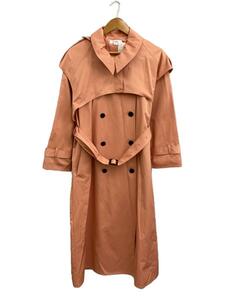 AMERI◆22AW/3WAY LAYERED TRENCH COAT/トレンチコート/S/コットン/PNK/無地