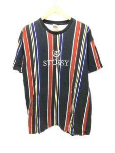 STUSSY◆Tシャツ/S/コットン/ストライプ