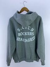 mahagrid◆23ss/CITY ROCKERS HOOD ZIP-UP/韓国製/ジップパーカー/L/コットン/GRY_画像2