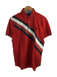 TOMMY HILFIGER◆ポロシャツ/M/コットン/RED/無地