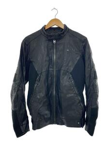 G-STAR RAW◆シングルライダースジャケット/M/フェイクレザー/ブラック/MOTAC-X GPL BIKER JKT