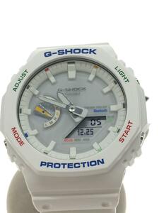 CASIO◆ソーラー腕時計_G-SHOCK/アナログ/ラバー/WHT/WHT