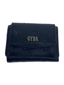 GYDA◆GGエンボス/コンパクトミニ財布/フェイクレザー/ブラック/GY-W107/コンパクトウォレット