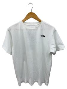 THE NORTH FACE◆S/S SQUARE LOGO TEE_ショートスリーブ スクエア ロゴ ティー/L/ポリエステル/WHT