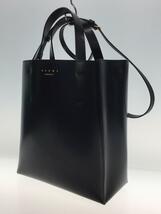 MARNI◆トートバッグ/レザー/BLK_画像2