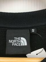 THE NORTH FACE◆SQUARE LOGO CREW SWEAT_スクエア ロゴ クルー スウェット/S/ポリエステル/BLK/無地_画像4