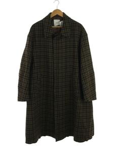 CLANE HOMME◆STAND FALL COLLAR CHECK COAT/コート/ブラウン/27101-0051