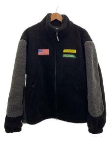 X-LARGE◆フリースジャケット/M/ポリエステル/BLK/PANELED BOA FLEECE JACKET