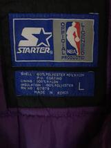 STARTER◆ナイロンジャケット/LAKERS/90s/青タグ/L/ナイロン/BLK/無地_画像3